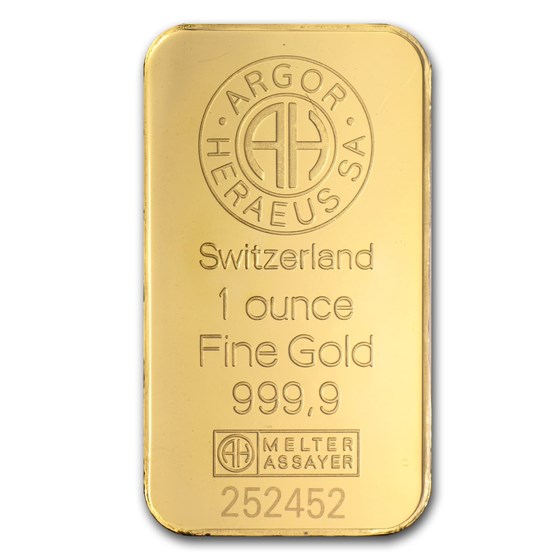 1 oz Gold Bar - Argor-Heraeus (In Assay)