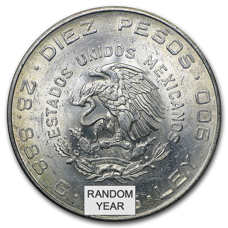 Mexico Silver 10 Pesos Hidalgo (1955-1956) AU/BU