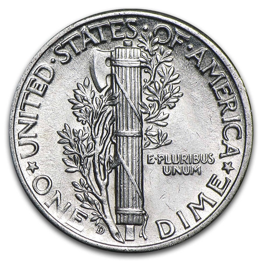 90% Silver Mercury Dime 50-Coin Roll AU