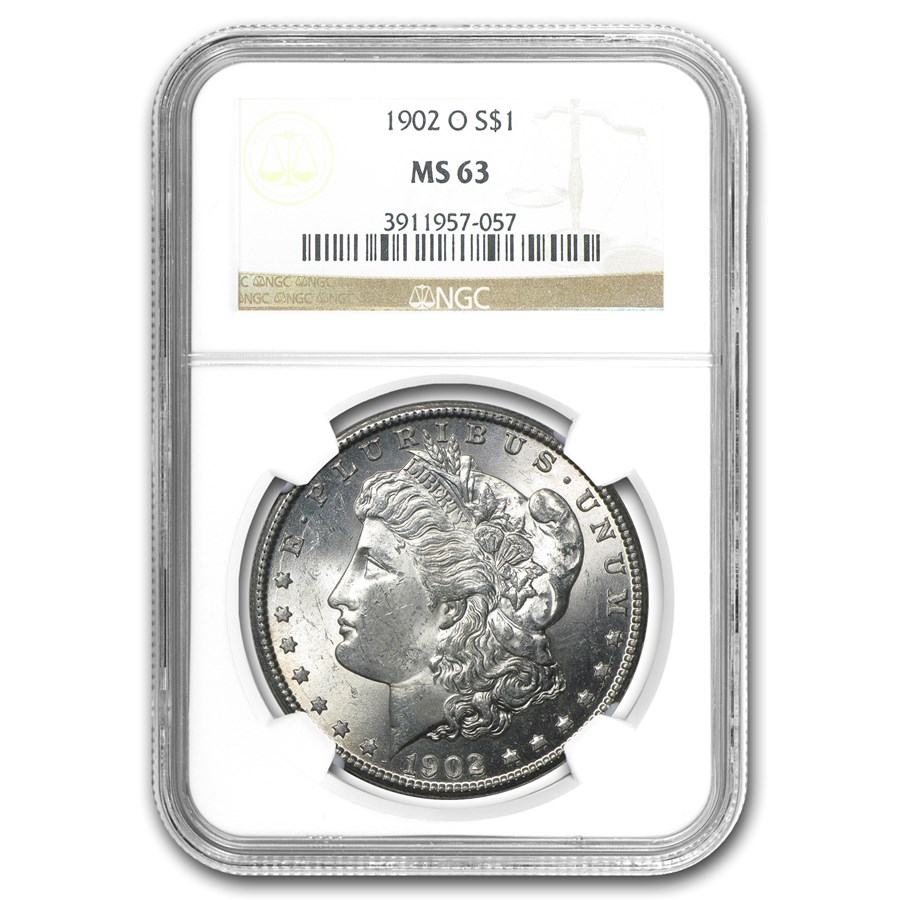 1902-O Morgan Dollar MS-63 NGC