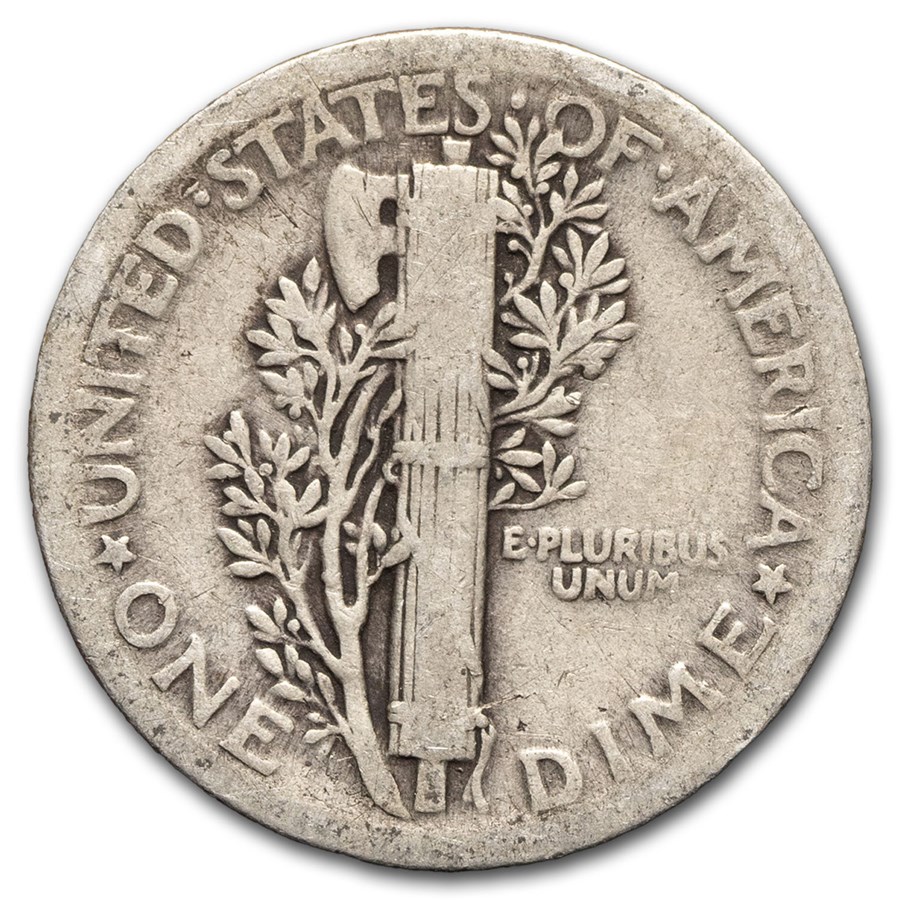 1920 Mercury Dime 50-Coin Roll Avg Circ