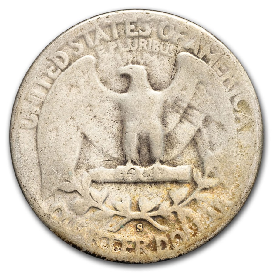 1945-S Washington Quarter 40-Coin Roll Avg Circ