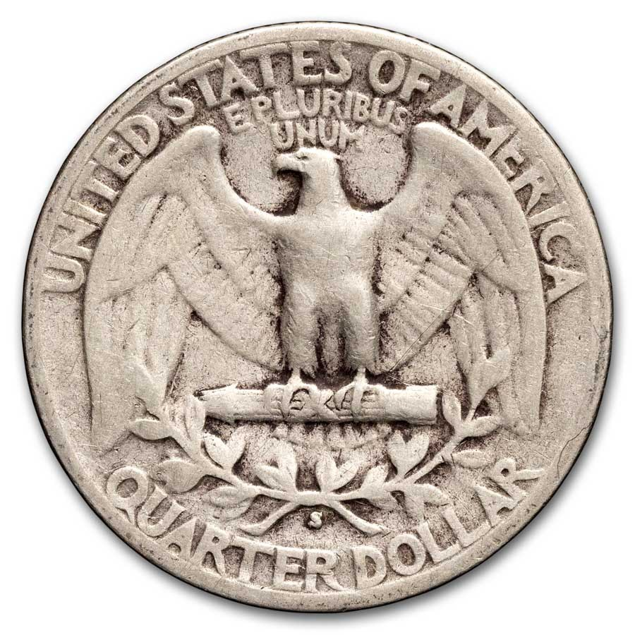 1944-S Washington Quarter 40-Coin Roll Avg Circ