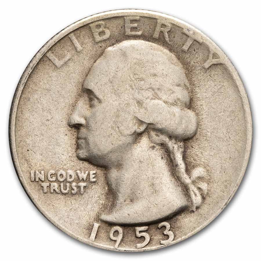 1953-S Washington Quarter 40-Coin Roll Avg Circ