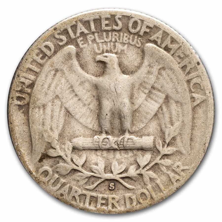 1953-S Washington Quarter 40-Coin Roll Avg Circ
