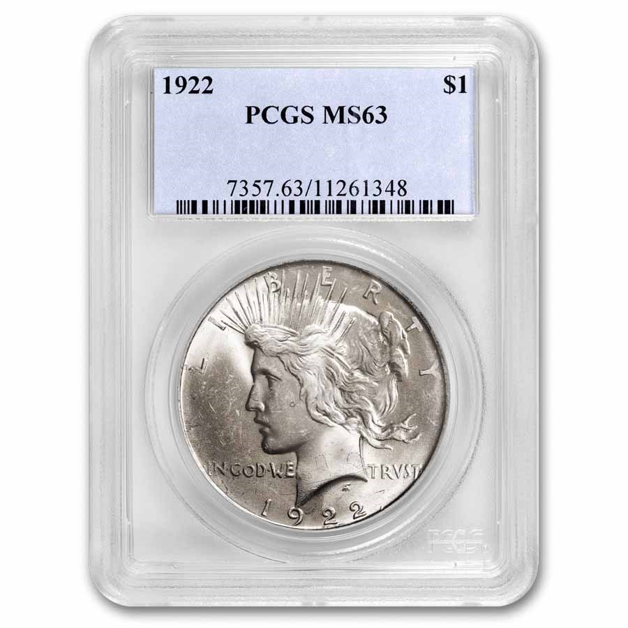 1922 Peace Dollar MS-63 PCGS