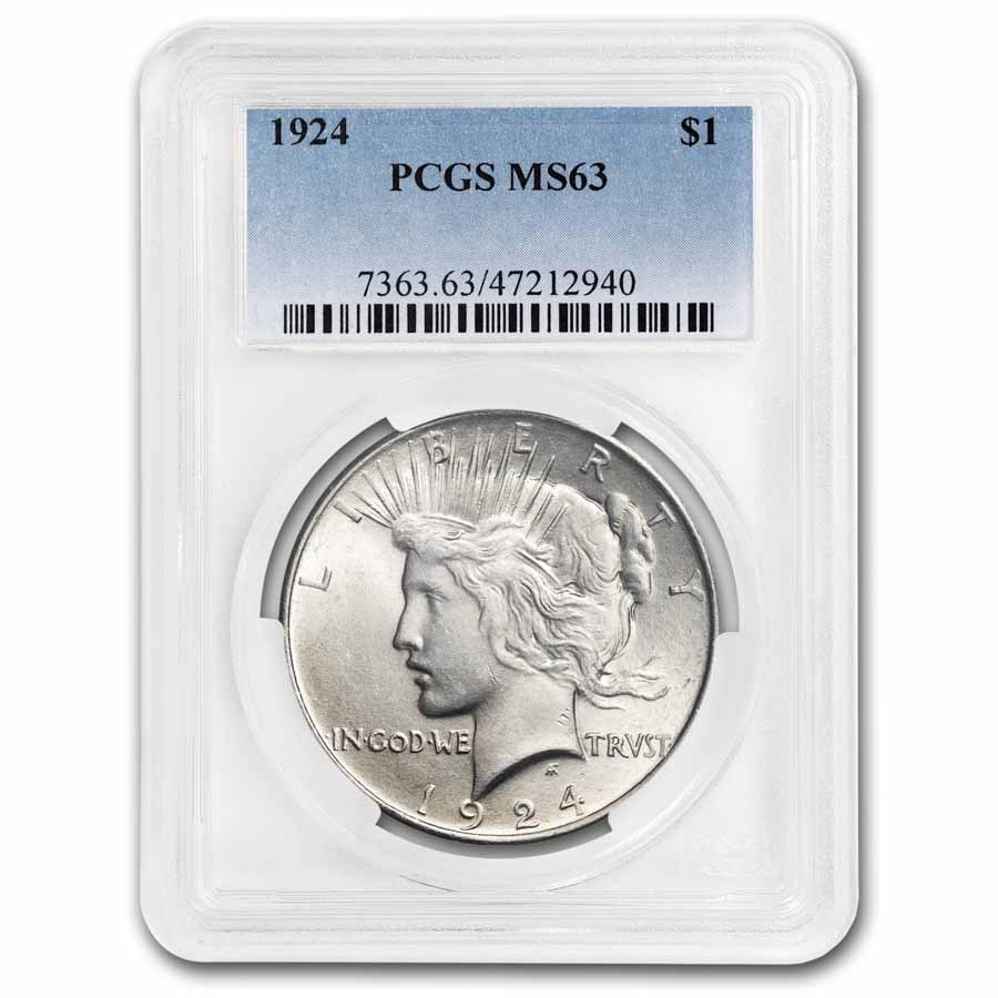 1924 Peace Dollar MS-63 PCGS