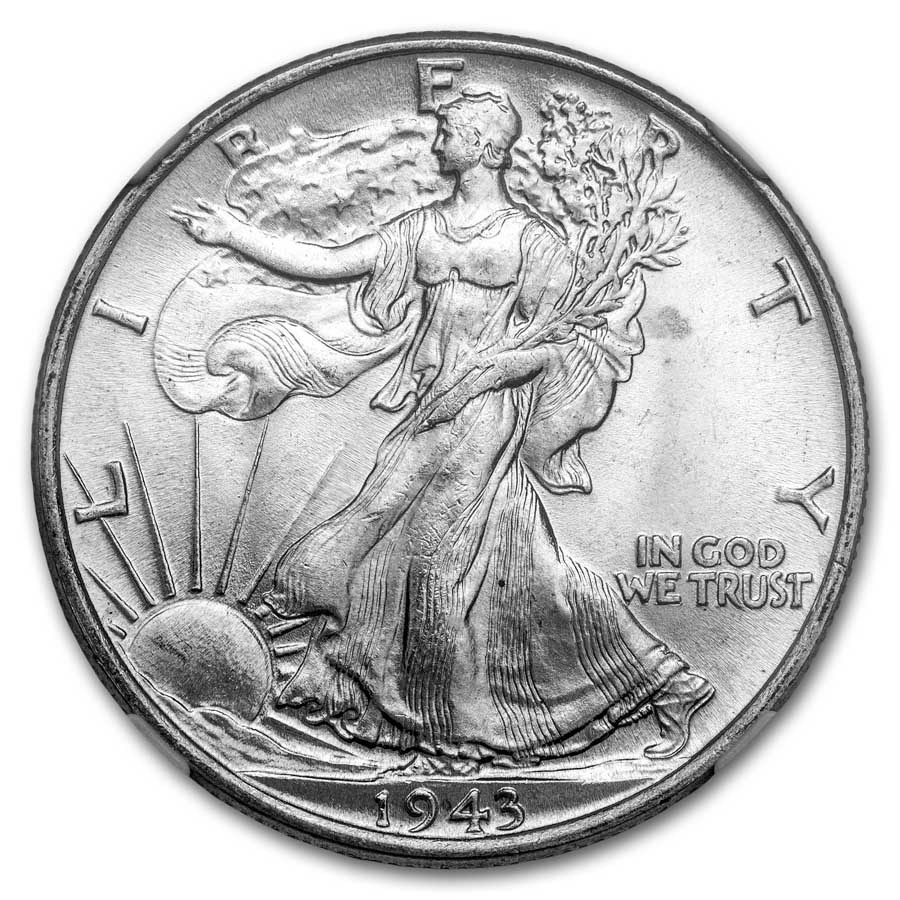 1943 Walking Liberty Half Dollar MS-66 NGC
