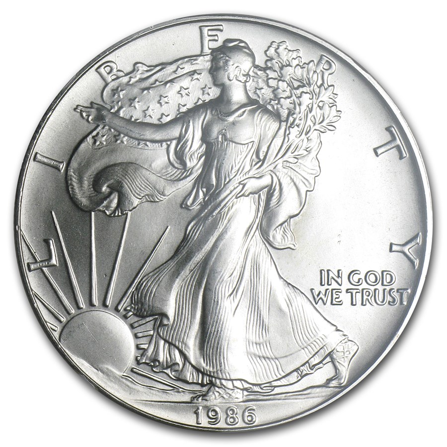 1986 American Silver Eagle MS-69 NGC