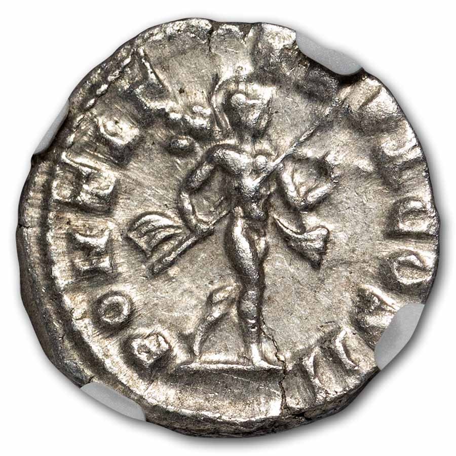 Roman Silver Denarius Emperor Caracalla (198-217 AD) Ch-VF NGC