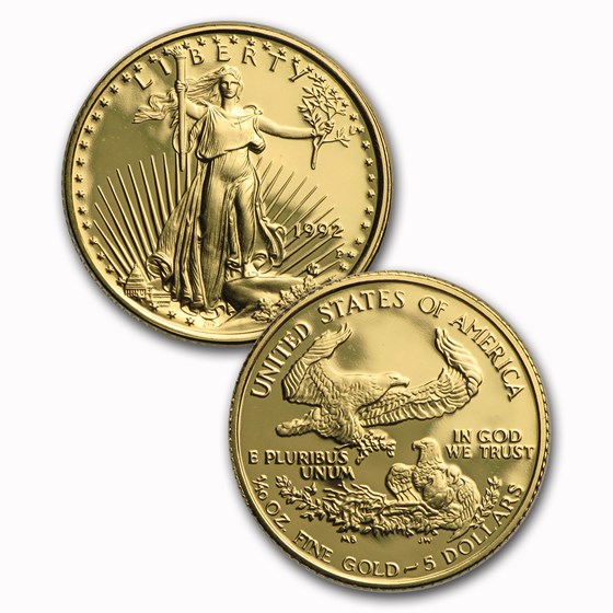 1992 4-Coin Proof American Gold Eagle Set (w/Box &amp; COA)