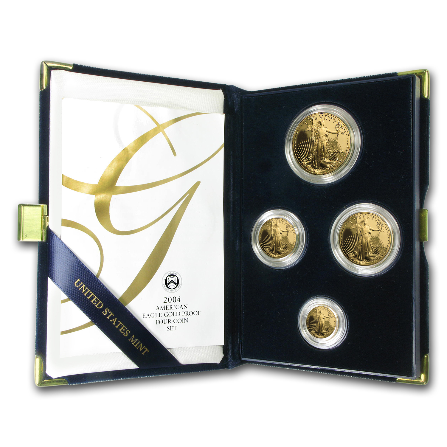 2004-W 4-Coin Proof American Gold Eagle Set (w/Box &amp; COA)