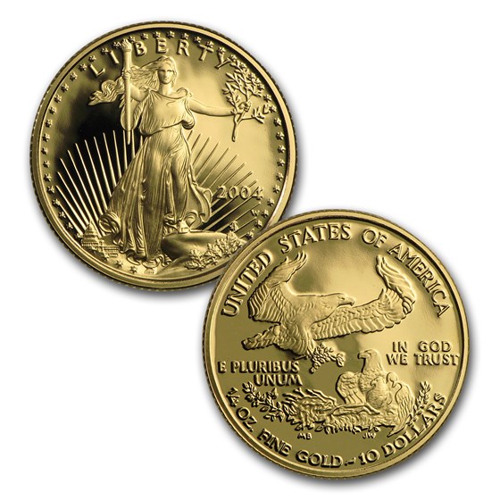 2004-W 4-Coin Proof American Gold Eagle Set (w/Box &amp; COA)