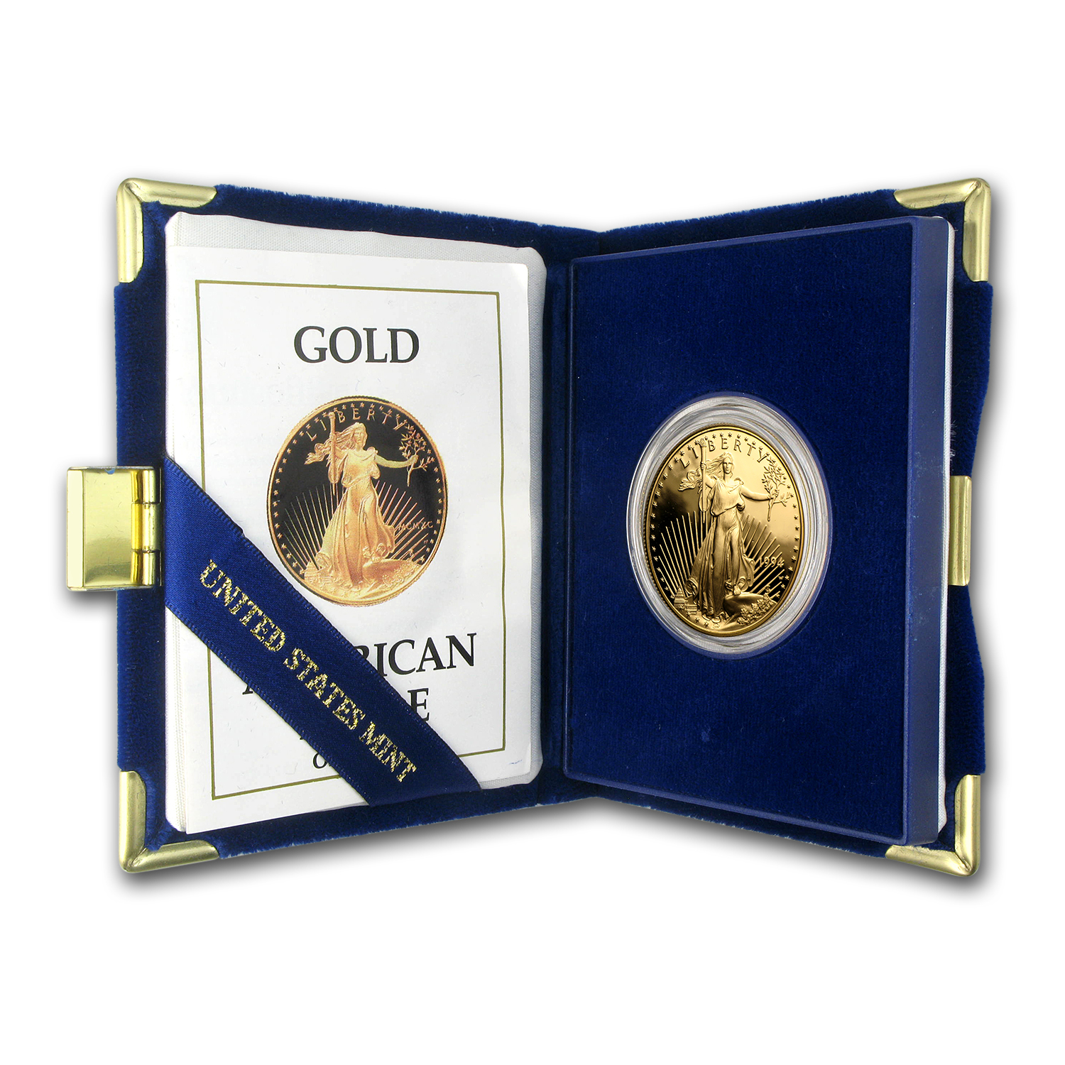 1990-W 1 oz Proof American Gold Eagle (w/Box &amp; COA)