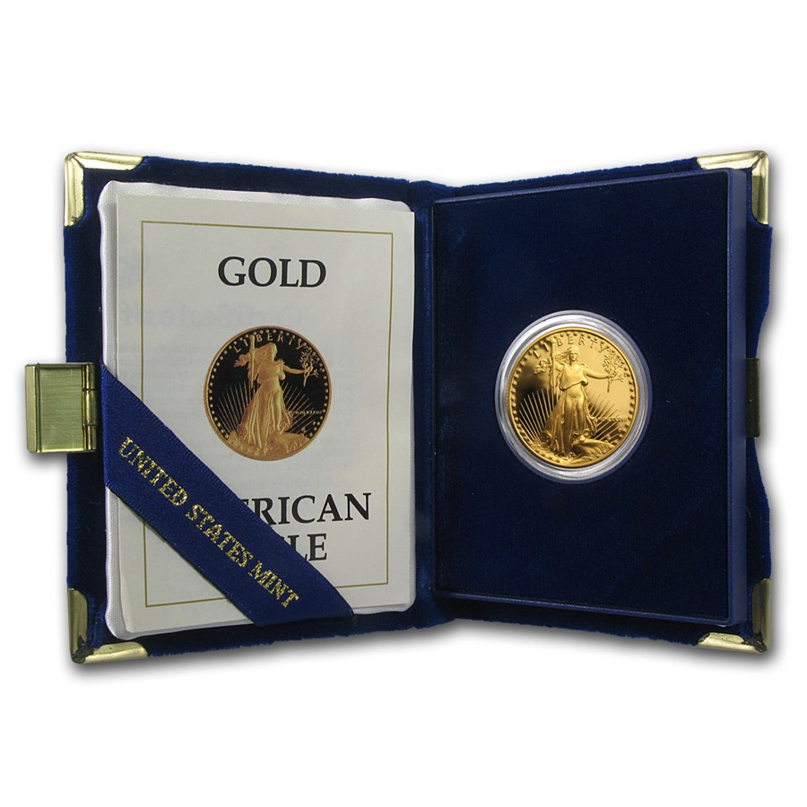 1987-P 1/2 oz Proof American Gold Eagle (w/Box & COA)