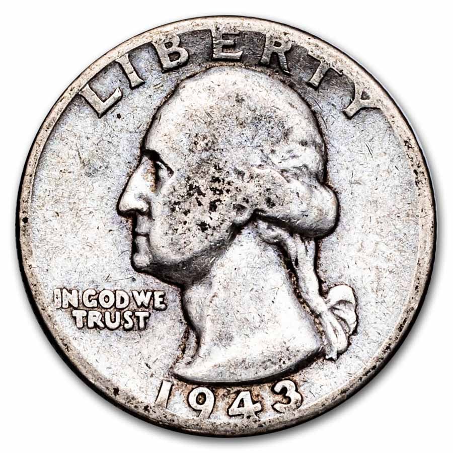 1943-D Washington Quarter 40-Coin Roll Avg Circ