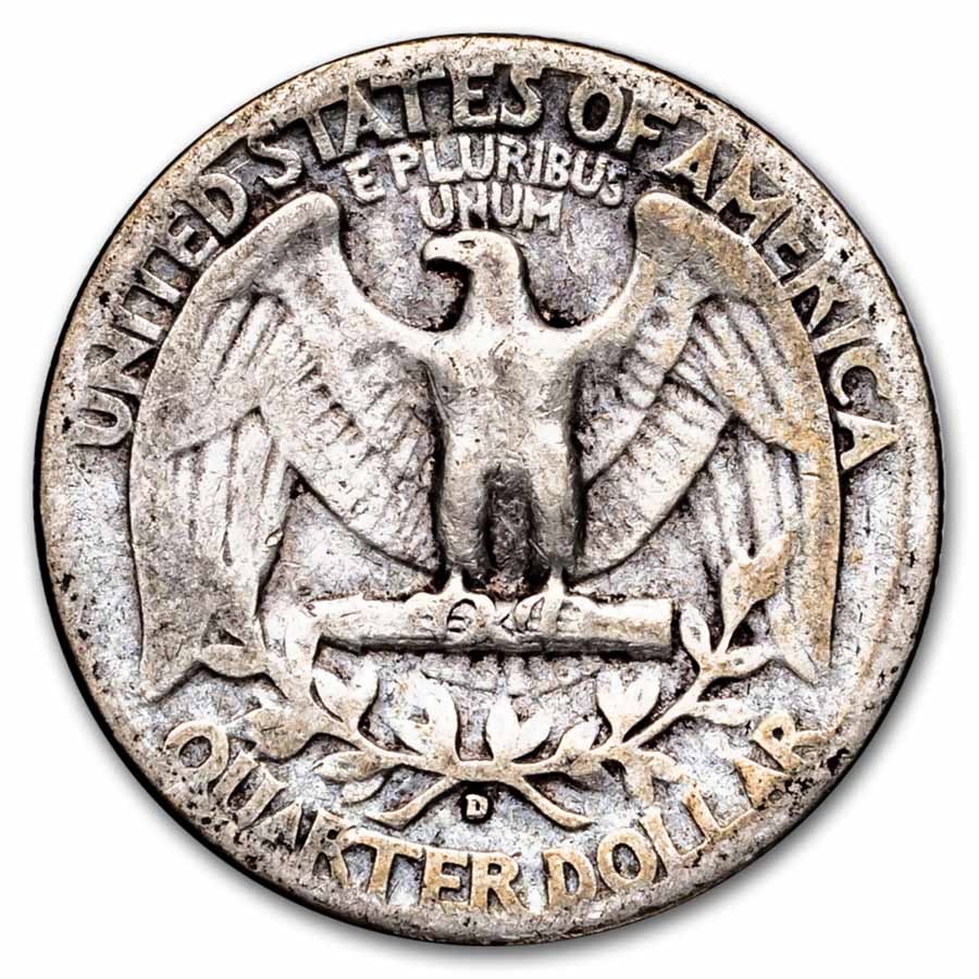 1943-D Washington Quarter 40-Coin Roll Avg Circ