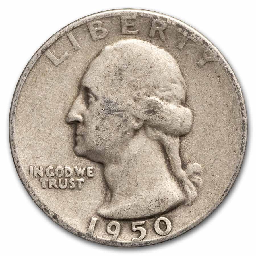 1950-S Washington Quarter 40-Coin Roll Avg Circ
