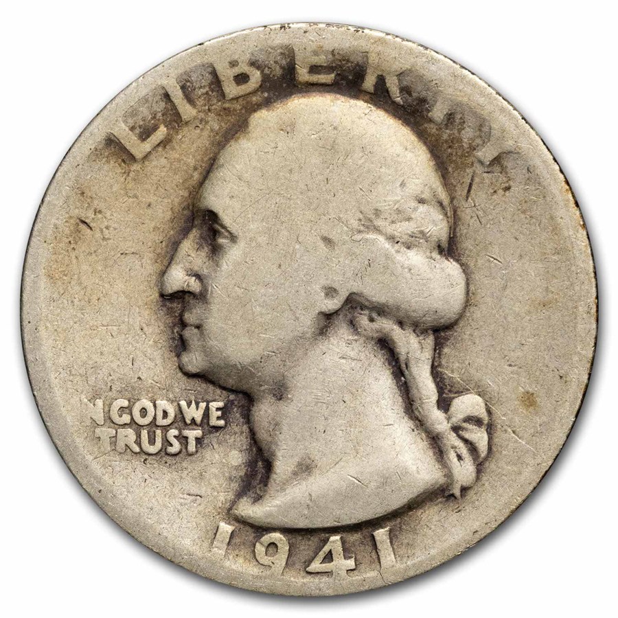 1941-D Washington Quarter 40-Coin Roll Avg Circ
