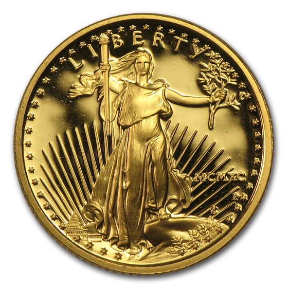 1990-P 1/10 oz Proof American Gold Eagle (w/Box &amp; COA)