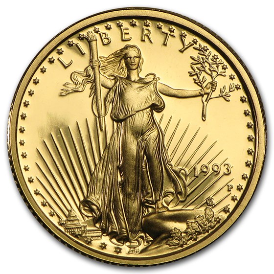 1993-P 1/10 oz Proof American Gold Eagle (w/Box &amp; COA)