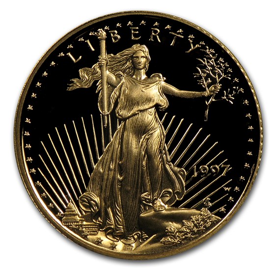 1997-W 1/10 oz Proof American Gold Eagle (w/Box &amp; COA)