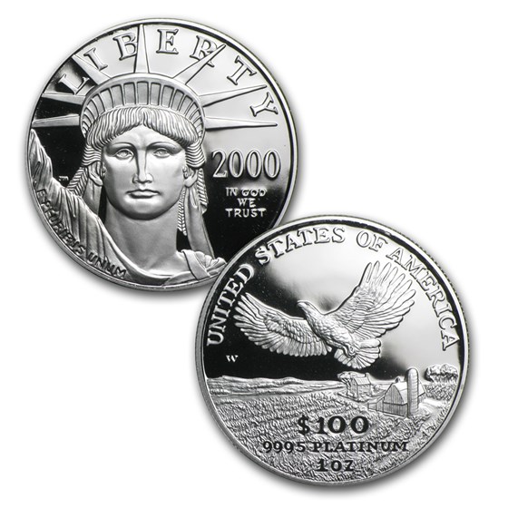 2000-W 4-Coin Proof American Platinum Eagle Set (w/Box &amp; COA)