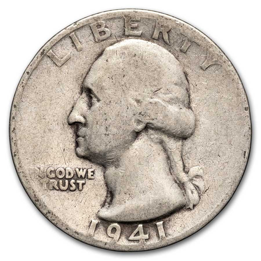 1941-S Washington Quarter 40-Coin Roll Avg Circ