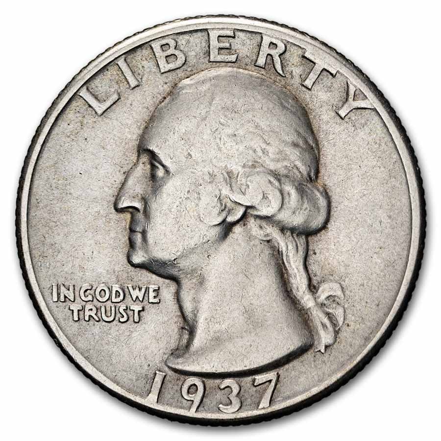 1937 Washington Quarter 40-Coin Roll Avg Circ