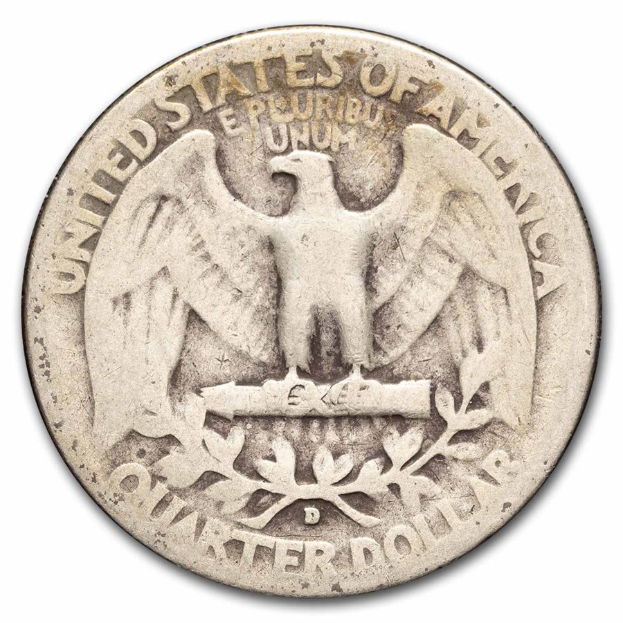 1942-D Washington Quarter 40-Coin Roll Avg Circ