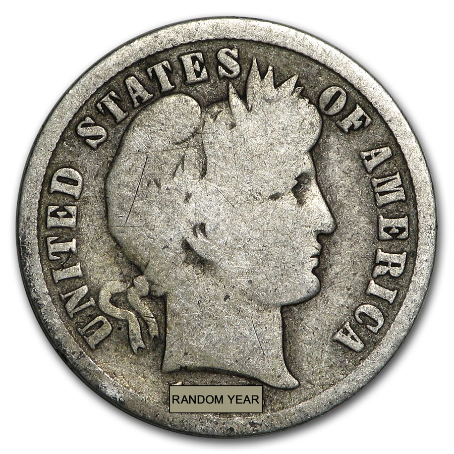 90% Silver Barber Dimes $100 Face Value Bag