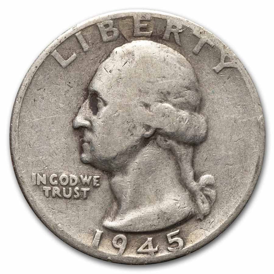 1945-D Washington Quarter 40-Coin Roll Avg Circ