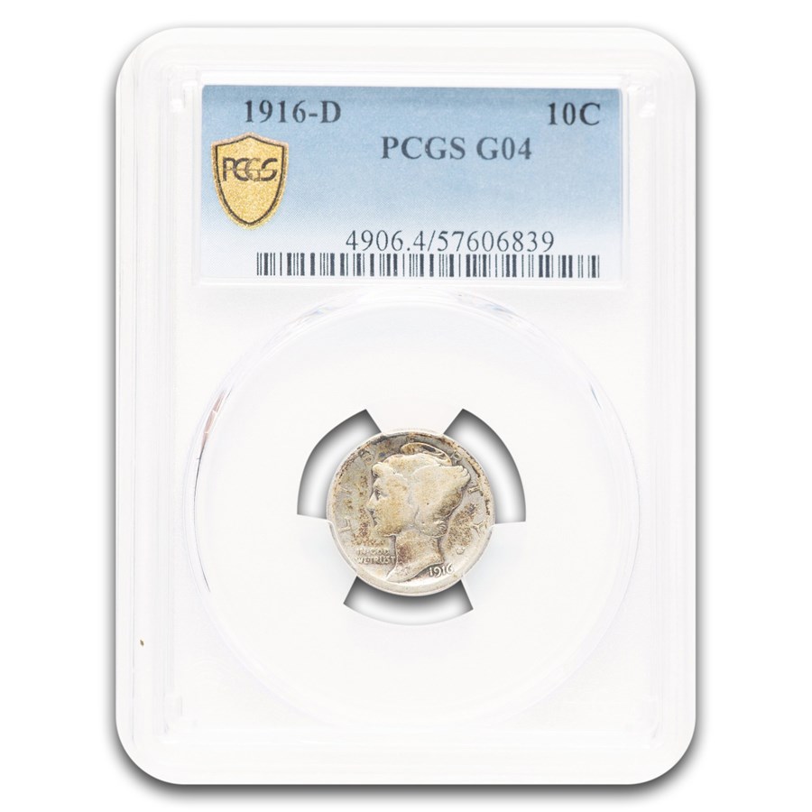 1916-D Mercury Dime Good-4 PCGS