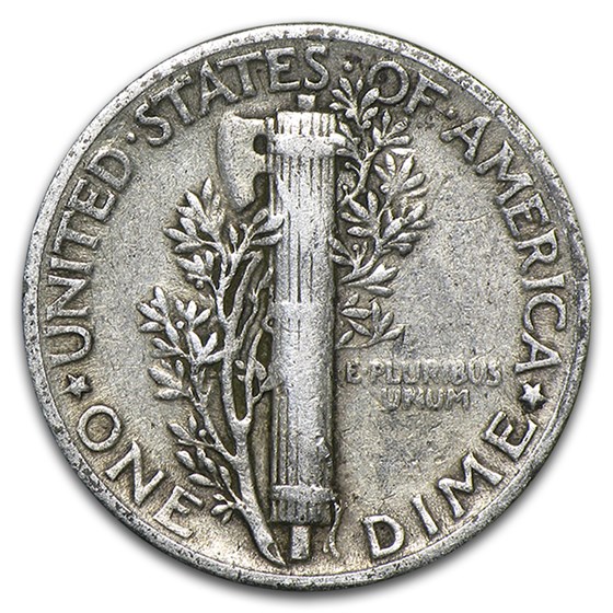 90% Silver Mercury Dime 50-Coin Roll Avg Circ