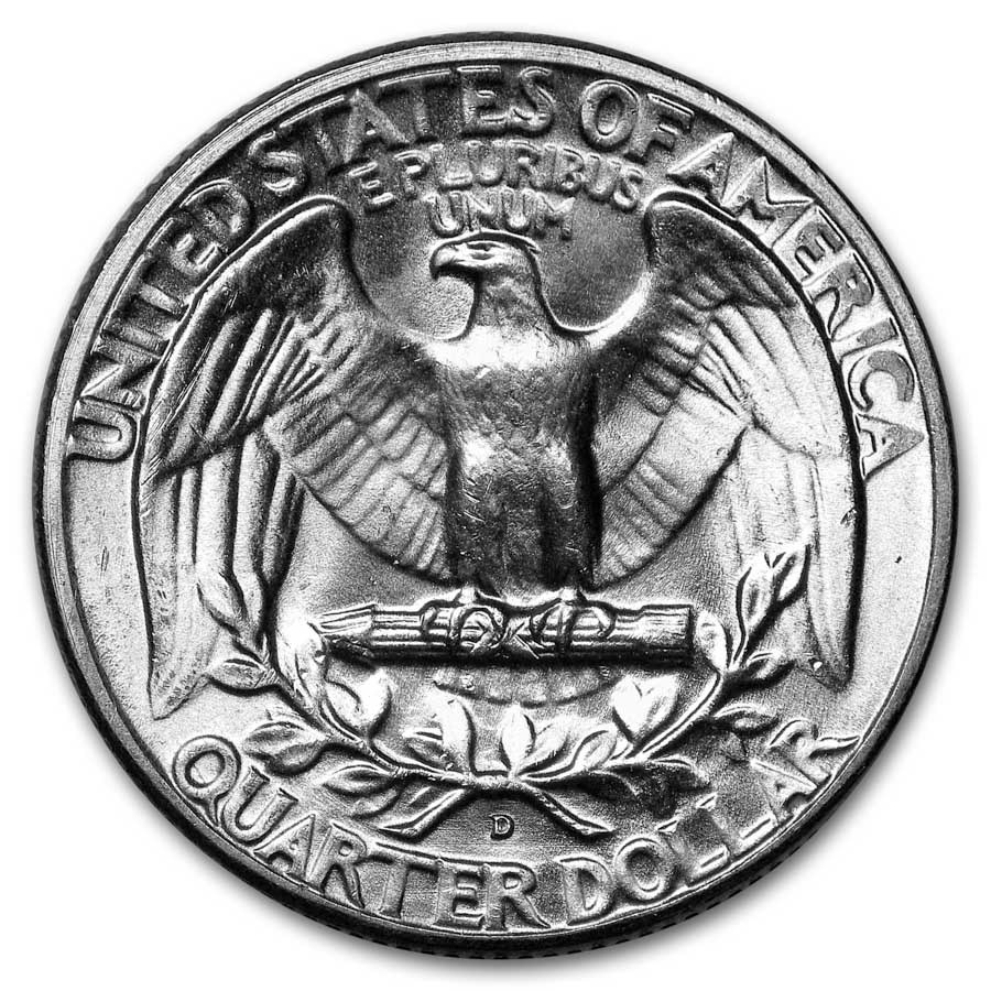 1950-D Washington Quarter 40-Coin Roll Avg Circ