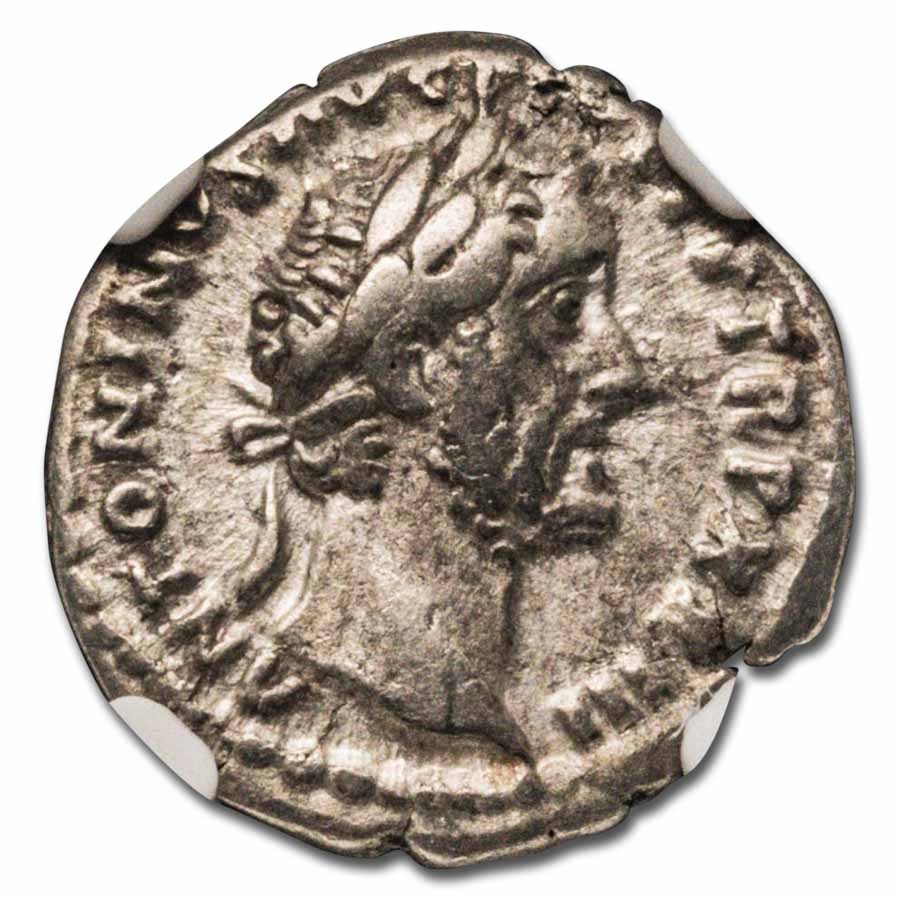 Roman AR Denarius Emperor Antoninus Pius (138-161 AD) VF NGC