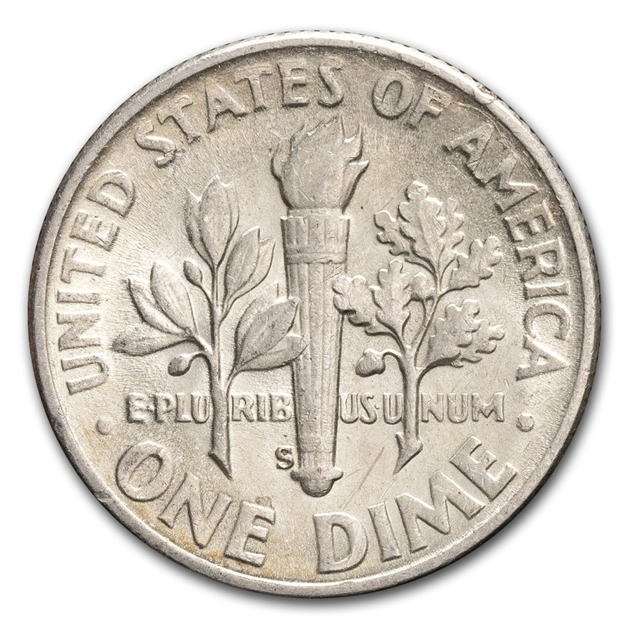 1952-S Roosevelt Dime AU
