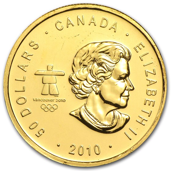 2010 Canada 1 oz Gold Maple Leaf BU (Vancouver Olympics)