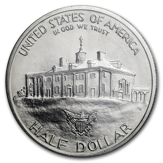 1982-D George Washington 1/2 Dollar Silver Commem BU (Box &amp; COA)