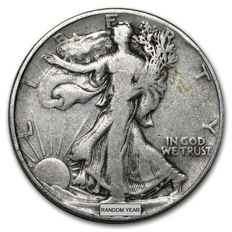 90% Silver Walking Liberty Half Dollars $100 Face Value Bag