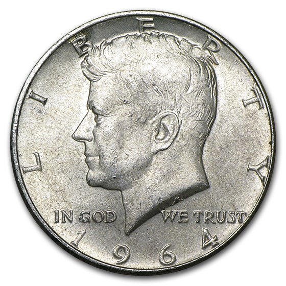 90% Silver 1964-P/D Kennedy Half Dollar 20-Coin Roll Avg Circ