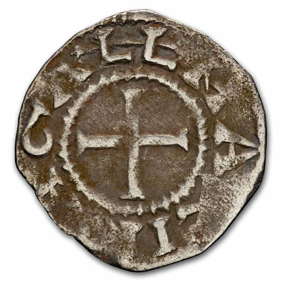 1100-1300s AD France Archbishops of Vienne AR Silver Denier XF