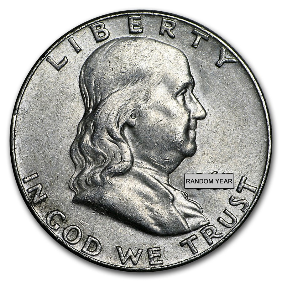 90% Silver Franklin Half-Dollars $500 Face Value Bag Avg Circ