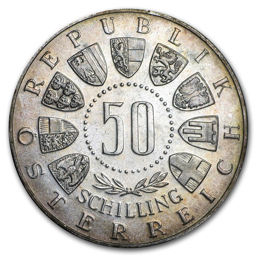 1959-1973 Austria Silver 50 Schilling Commemoratives AU/BU