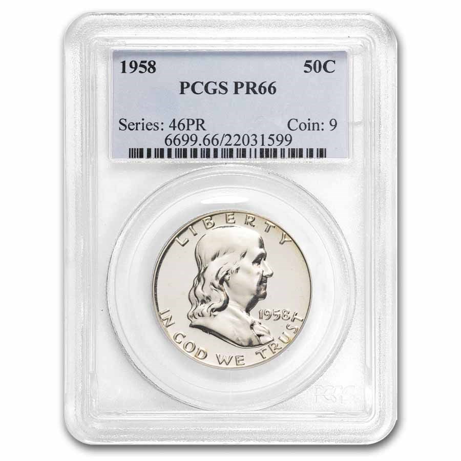 1958 Franklin Half Dollar PR-66 PCGS