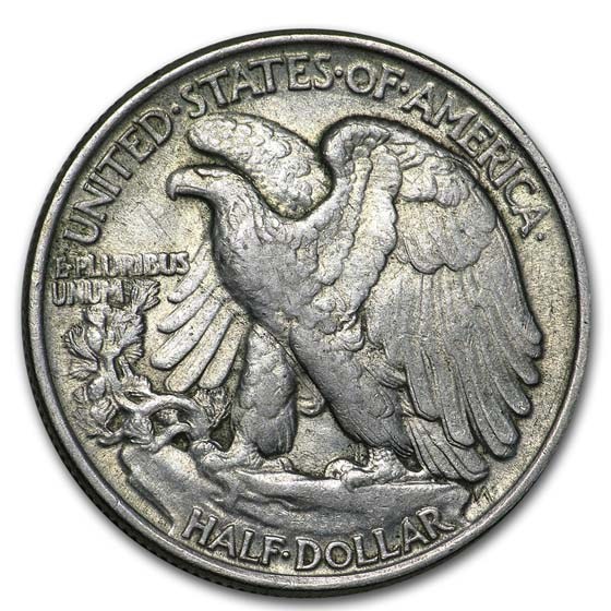1946 Walking Liberty Half Dollar Double Die Rev XF