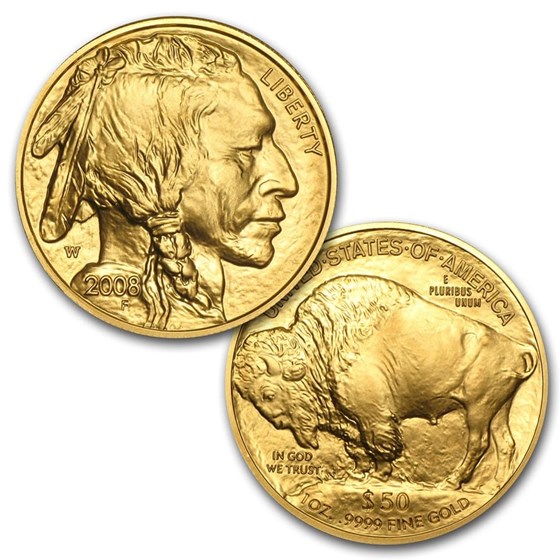 2008-W 4-Coin Gold Buffalo Set BU (w/Box &amp; COA)