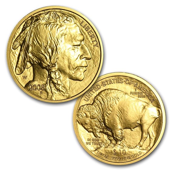 2008-W 4-Coin Gold Buffalo Set BU (w/Box &amp; COA)
