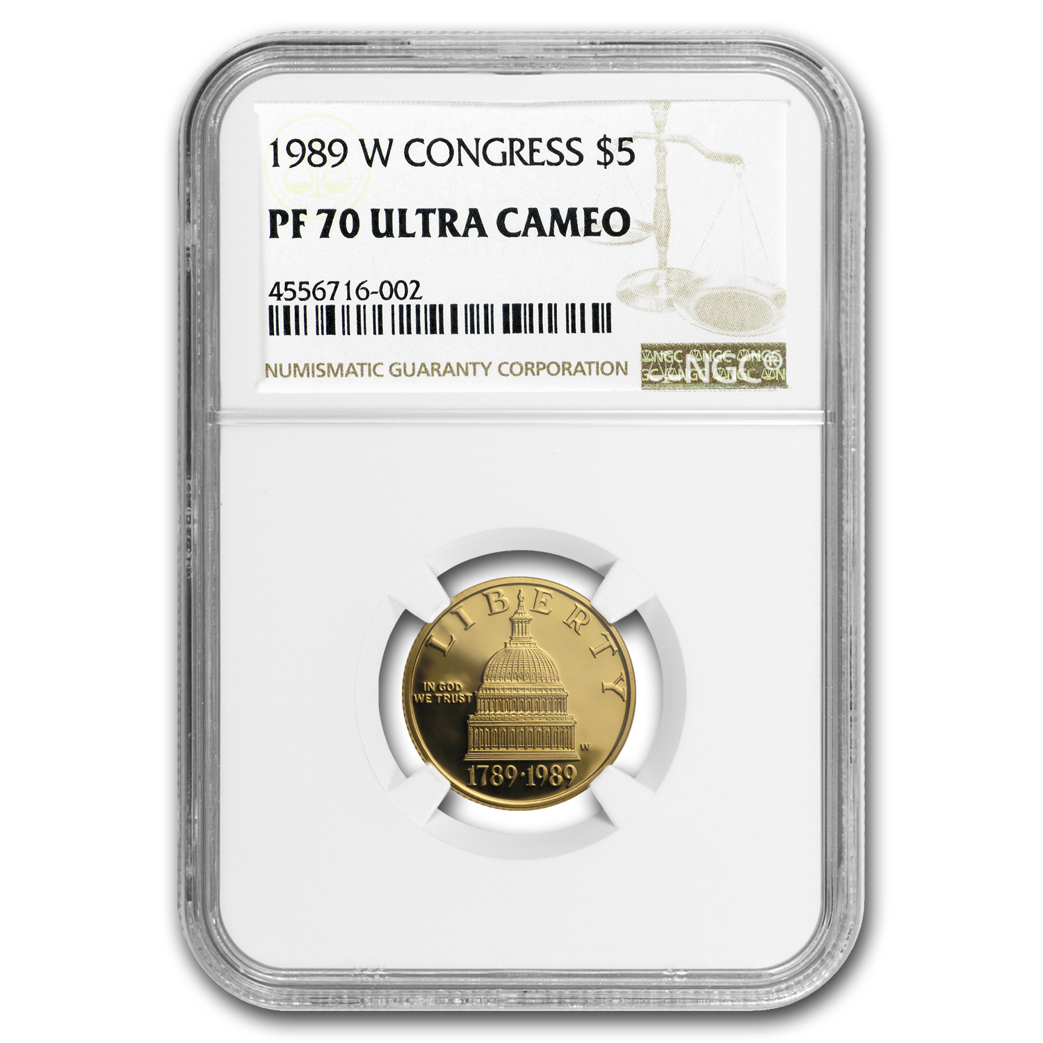 1989-W Gold $5 Commem Congressional PF-70 NGC 1989-W Gold $5 Commem Congressional PF-70 NGC