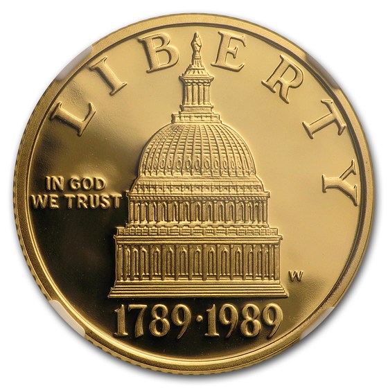 1989-W Gold $5 Commem Congressional PF-70 NGC